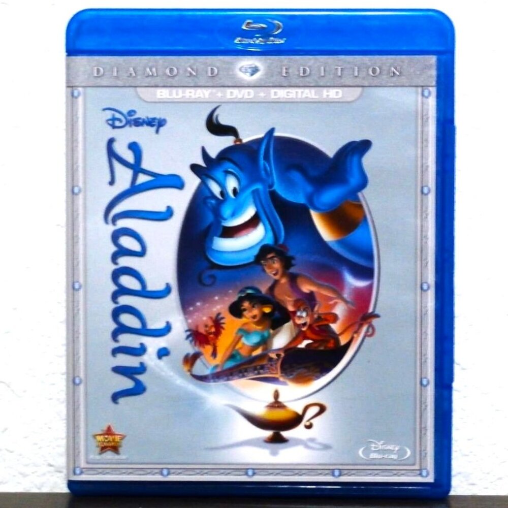 DISNEY ALADDIN DIAMOND EDITION Blu-ray + DVD 2-Disc Set BONUS The Genie Outtakes